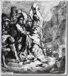 The Stoning of Saint Stephen by Rembrandt (1635)